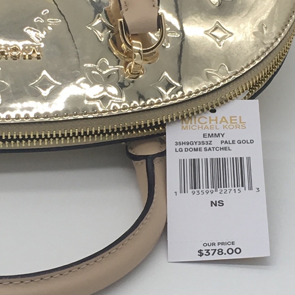 MICHAEL KORS EMMY LARGE DOME SATCHEL PALE GOLD - Picture 16 of 16